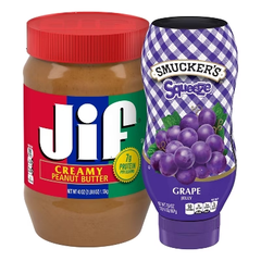 Jif 40oz Creamy Peanut Butter + Smuckers 20oz Squeeze Grape Jelly