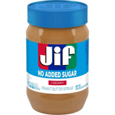 Jif No Added Sugar Creamy Peanut Butter Spread - 33.5oz